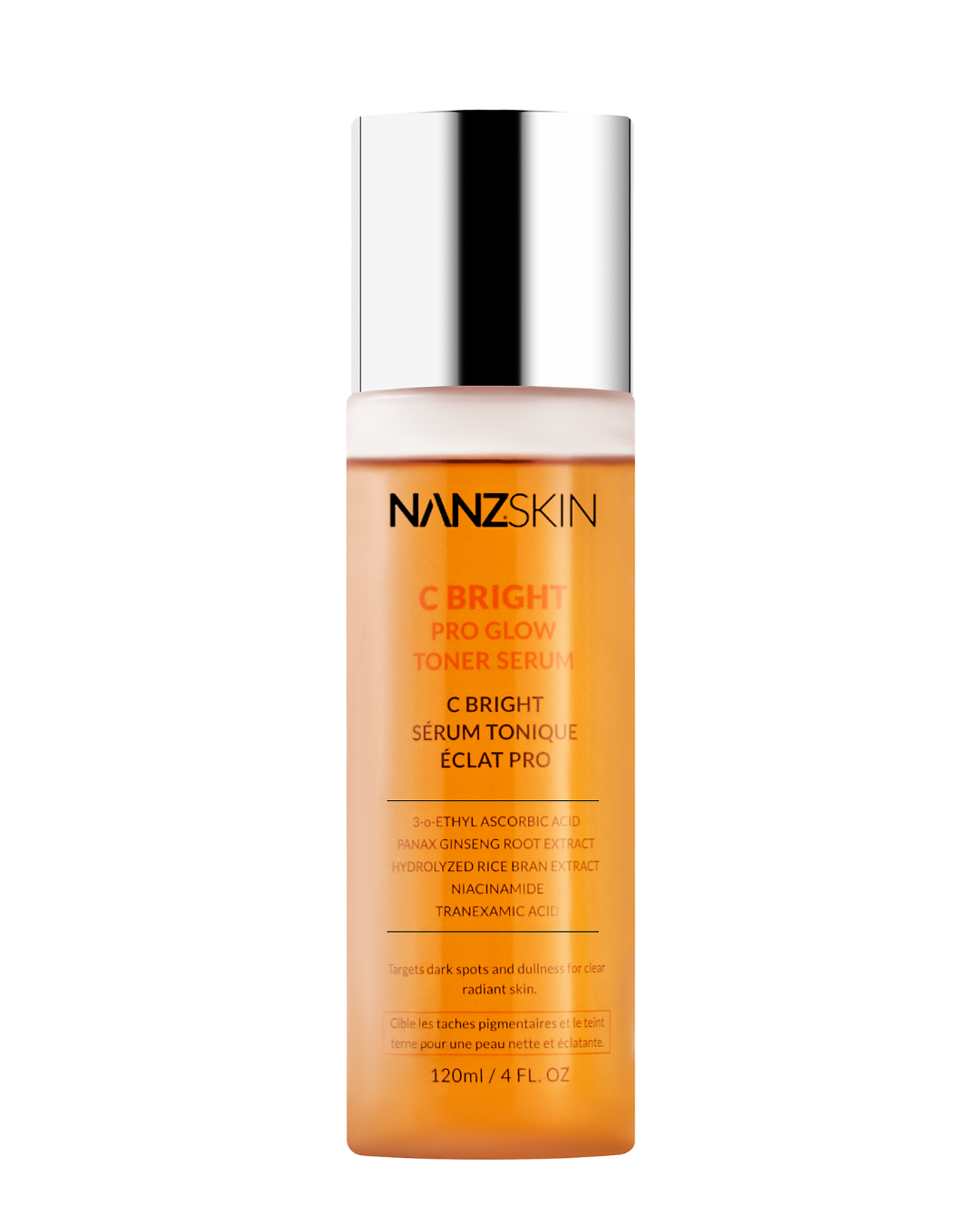 Nanzskin C Bright Pro Glow Toner Serum bottle on a white background