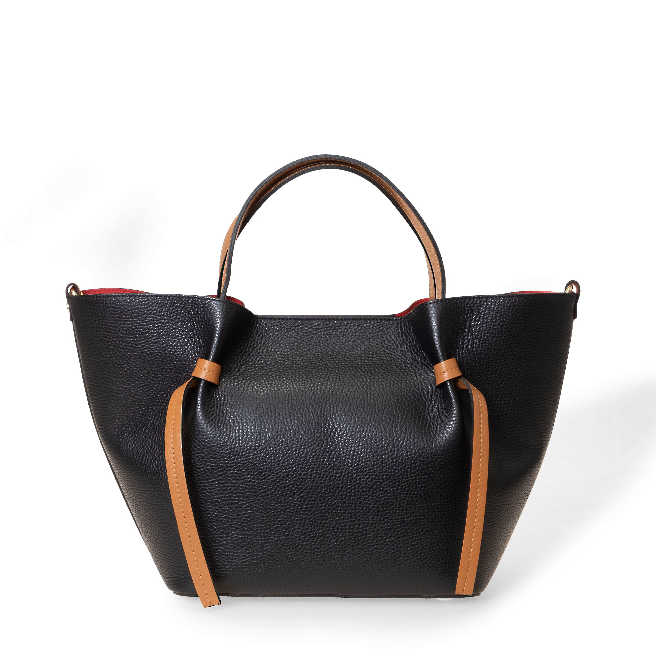 NANZ Élodie Noir bruine leren handtas