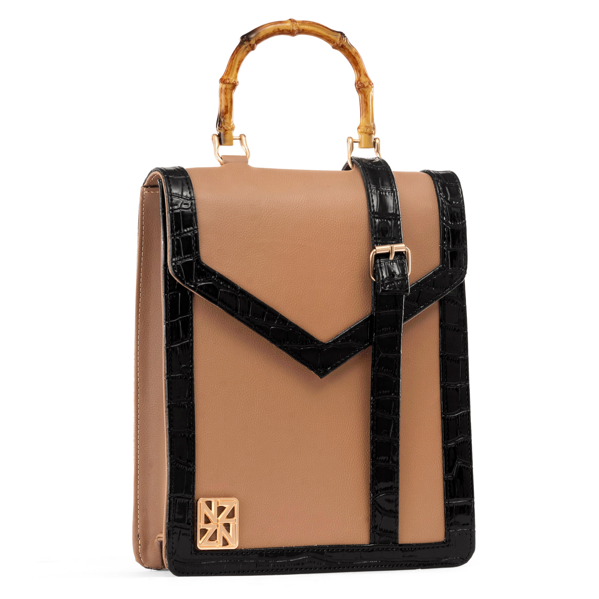 NANZ HERITAGE BAMBOO HANDBAG - Tan