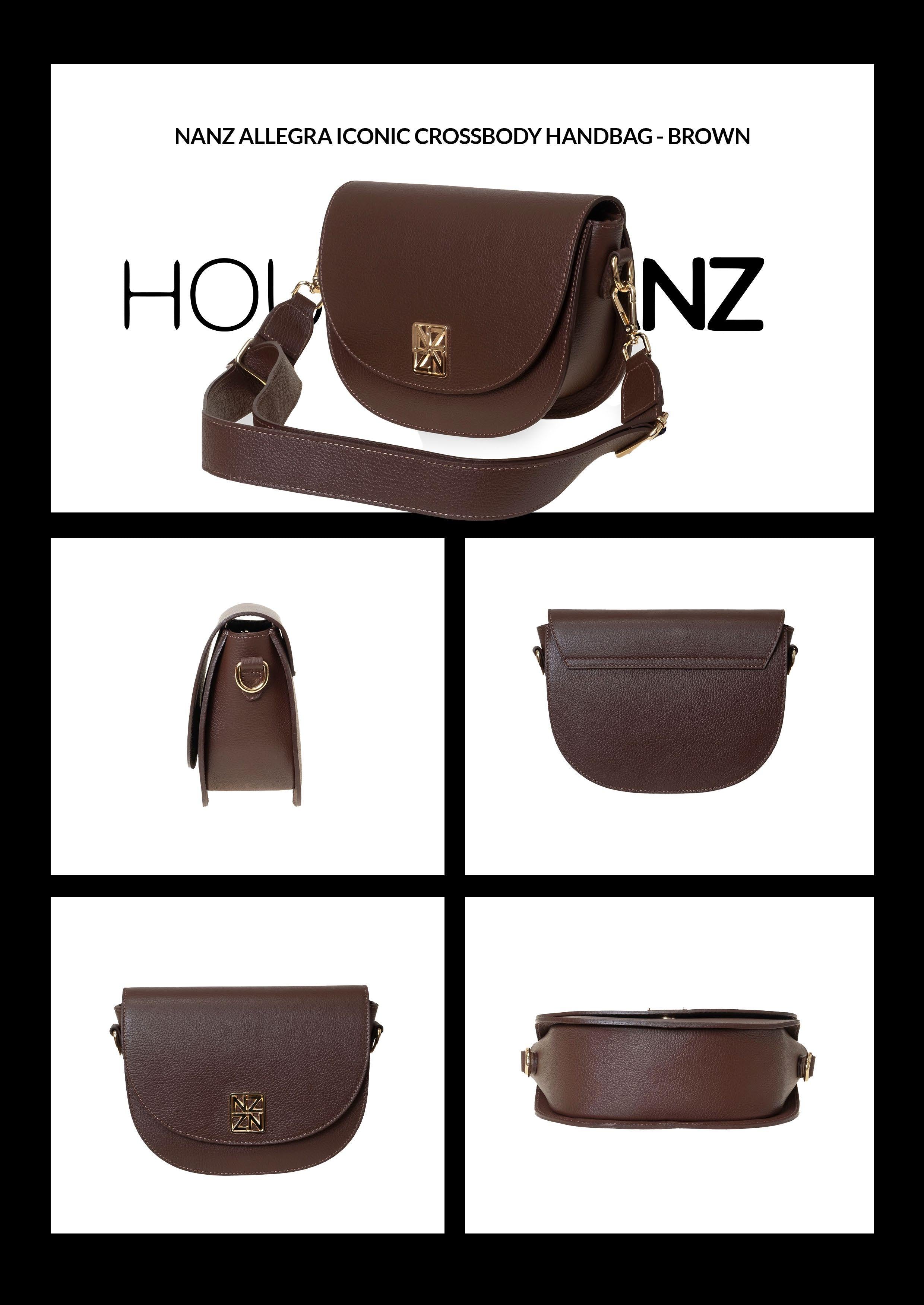 NANZ Allegra Iconic Crossbody Handtas - Bruin