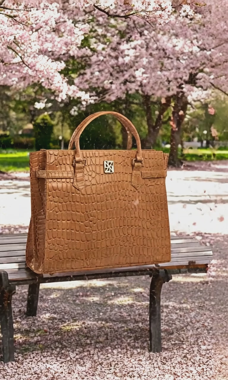 NANZ Majesté Maxi Tote Handtas - Bruin