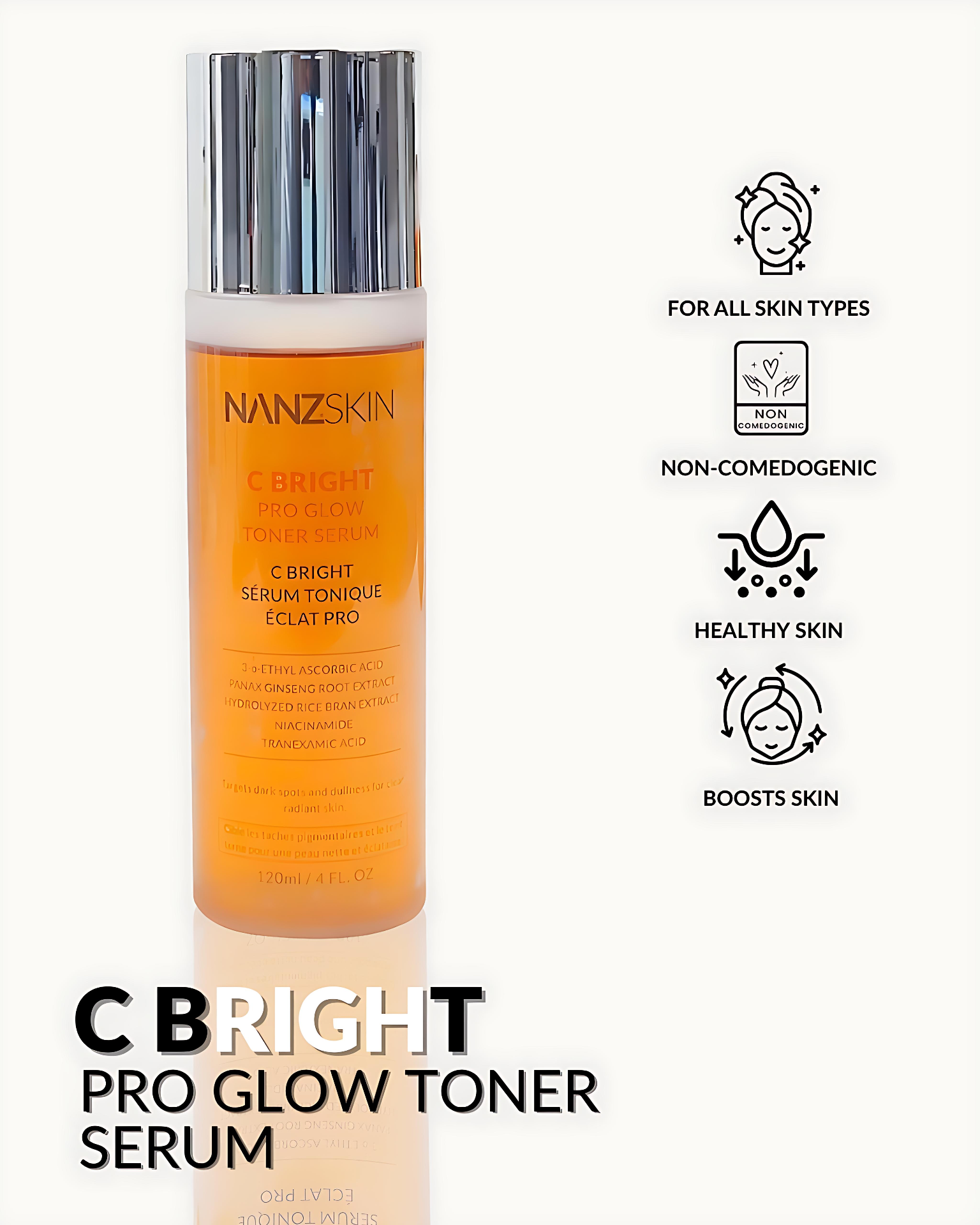 Nanzskin C Bright Pro Glow Toner Serum bottle
