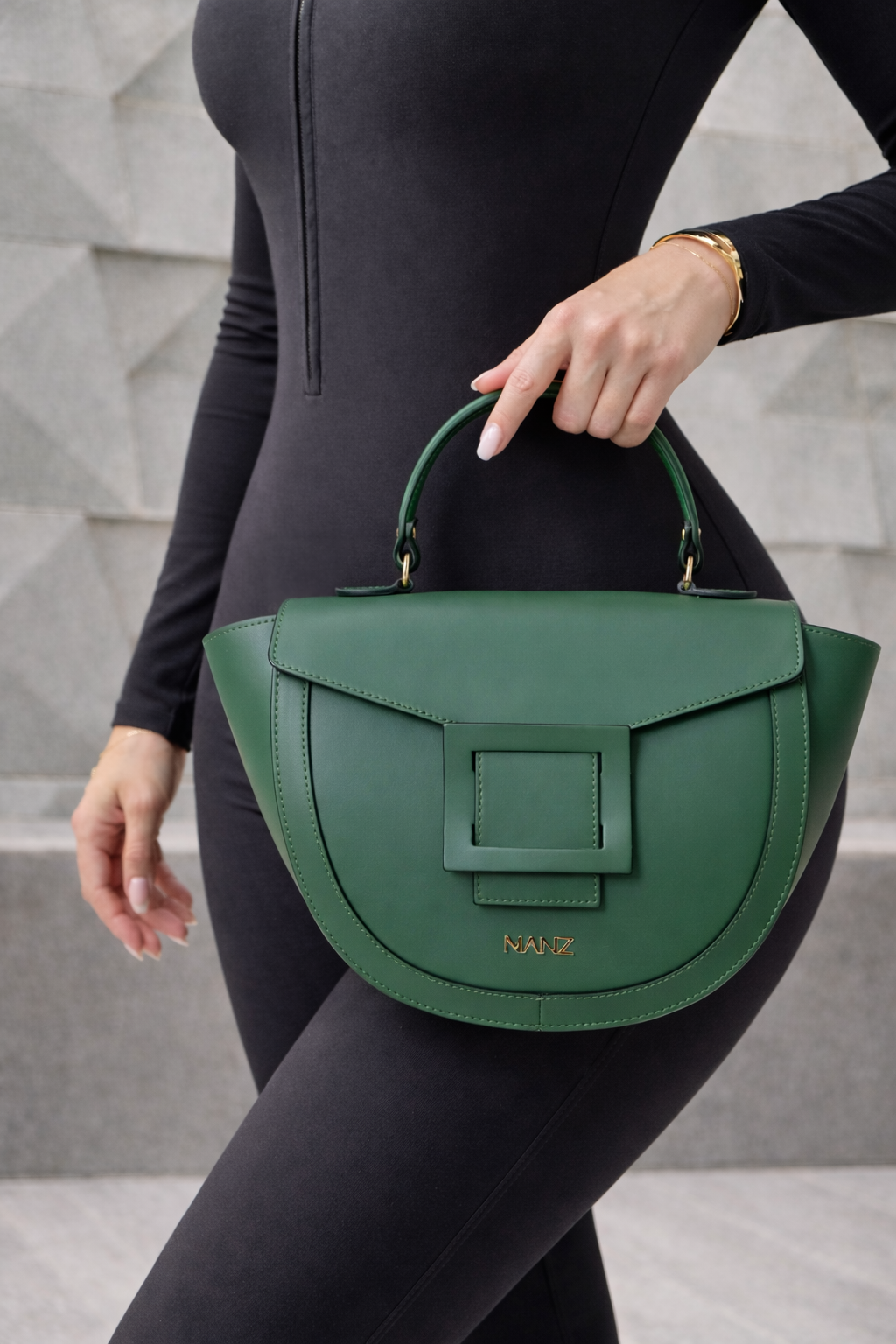 NANZ Lucella Sculptuur Handtas - Groen