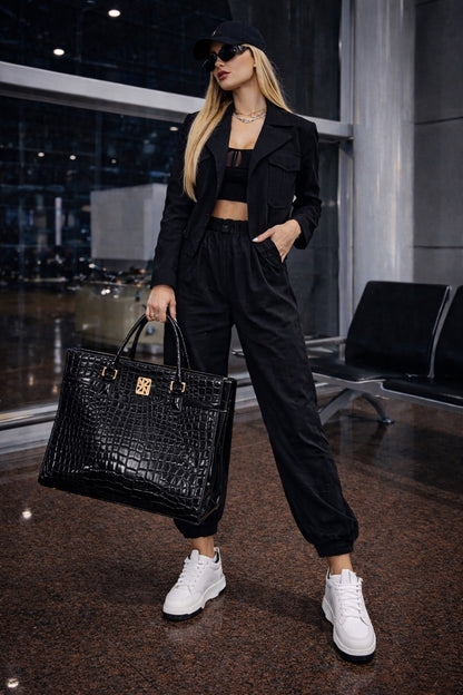 NANZ Majesté Maxi Tote Handtas - Zwart