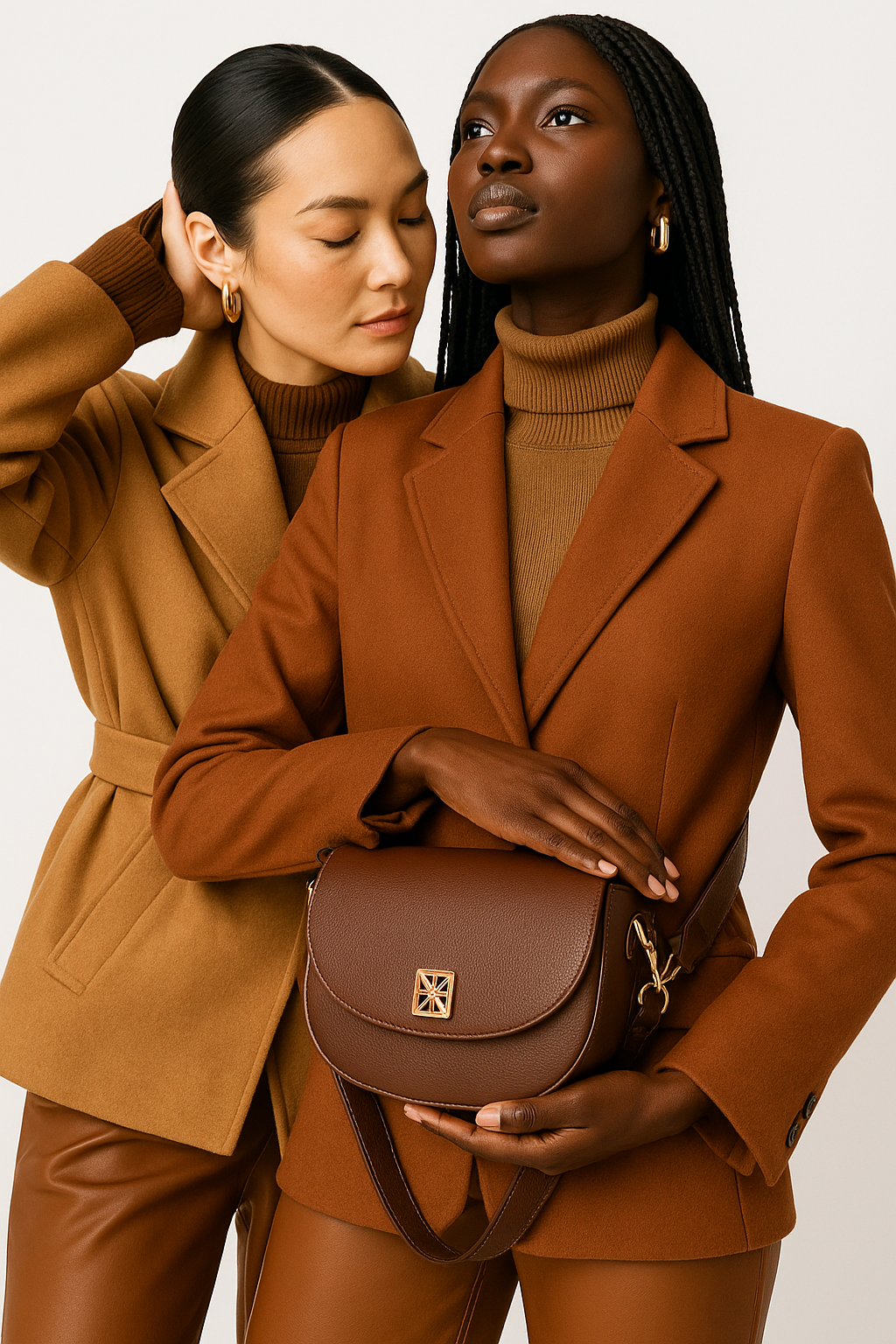 NANZ Allegra Iconic Crossbody Handtas - Bruin