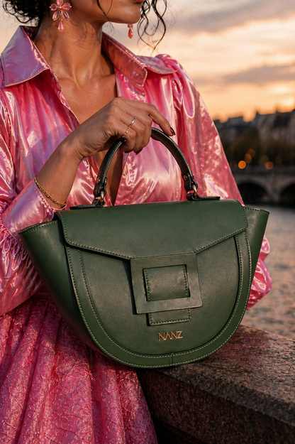 NANZ Lucella Sculptuur Handtas - Groen