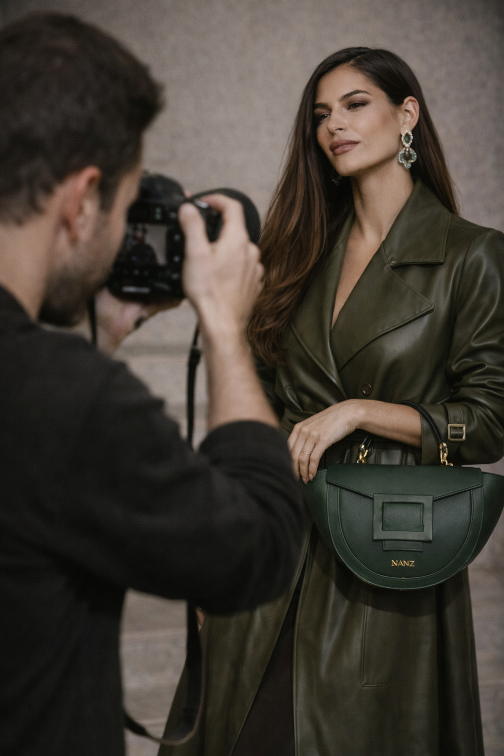 NANZ Lucella Sculptuur Handtas - Groen
