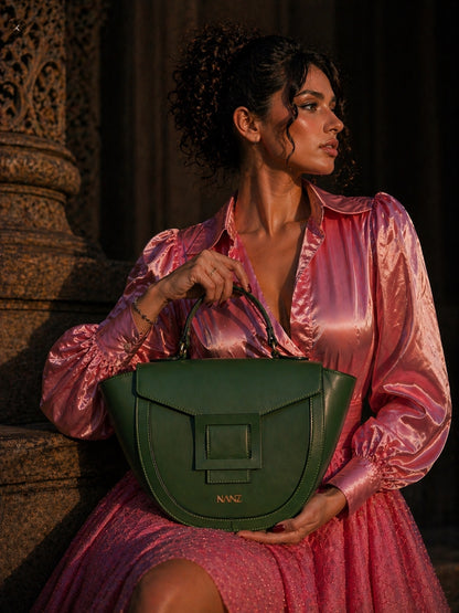 NANZ Lucella Sculptuur Handtas - Groen