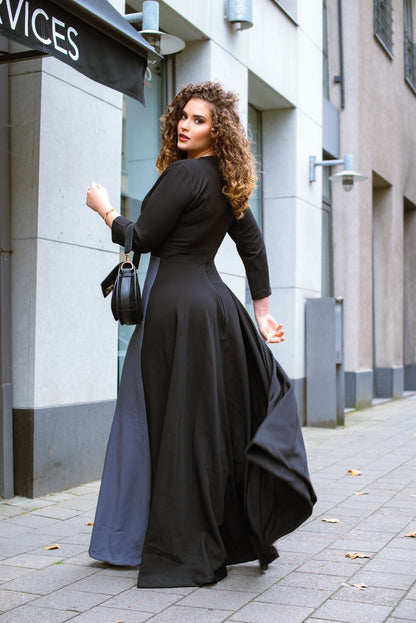 De NANZ Aurelia gedrapeerde maxi-jurk