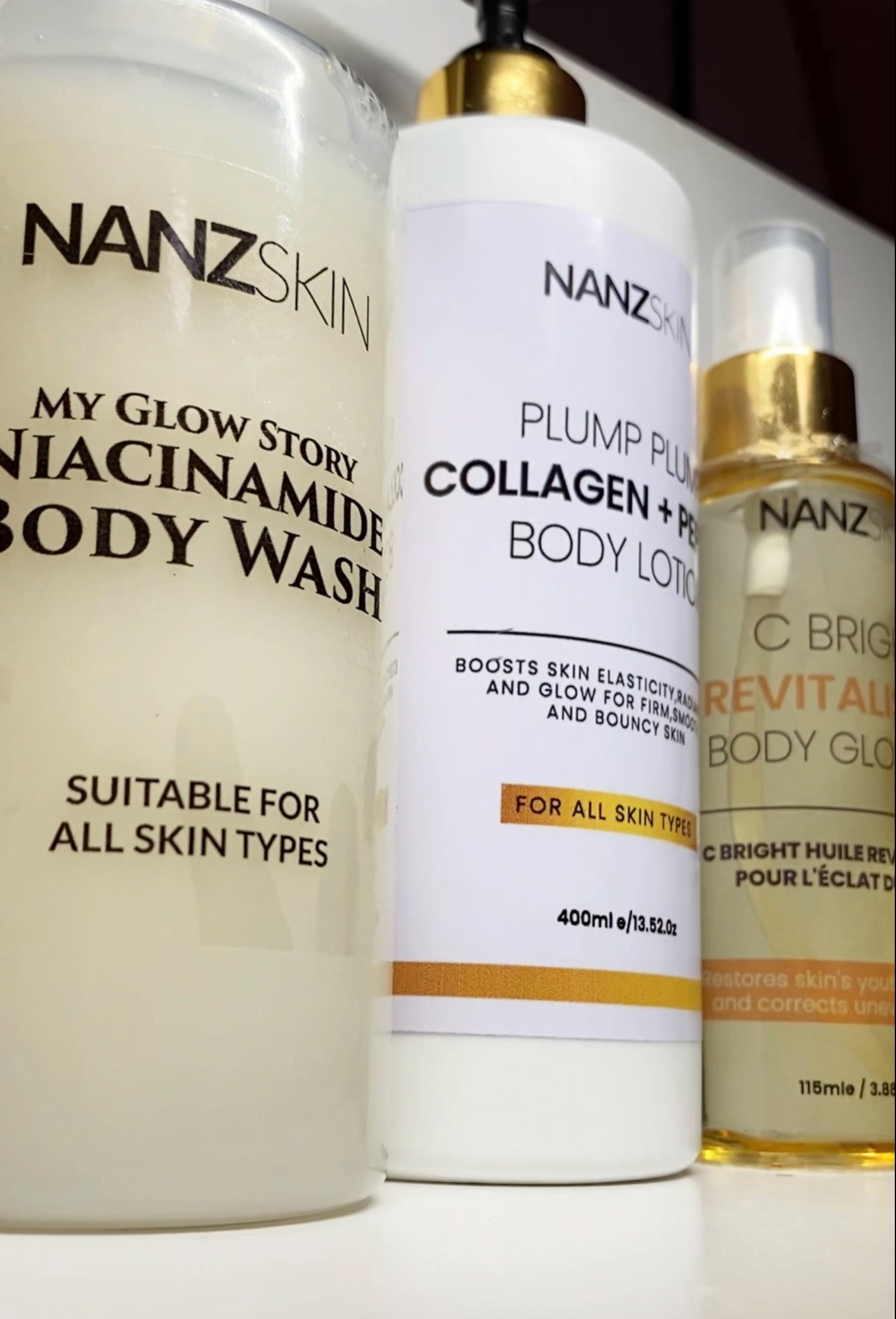NANZSKIN SUPERCHARGED LUMINOUS BODY GLOW TRIO. Bespaar 15%