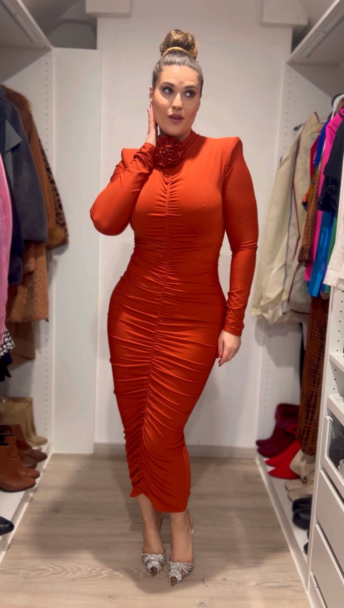 NANZ Luxe Audrey Midi-Lengte Body Cone Jurk
