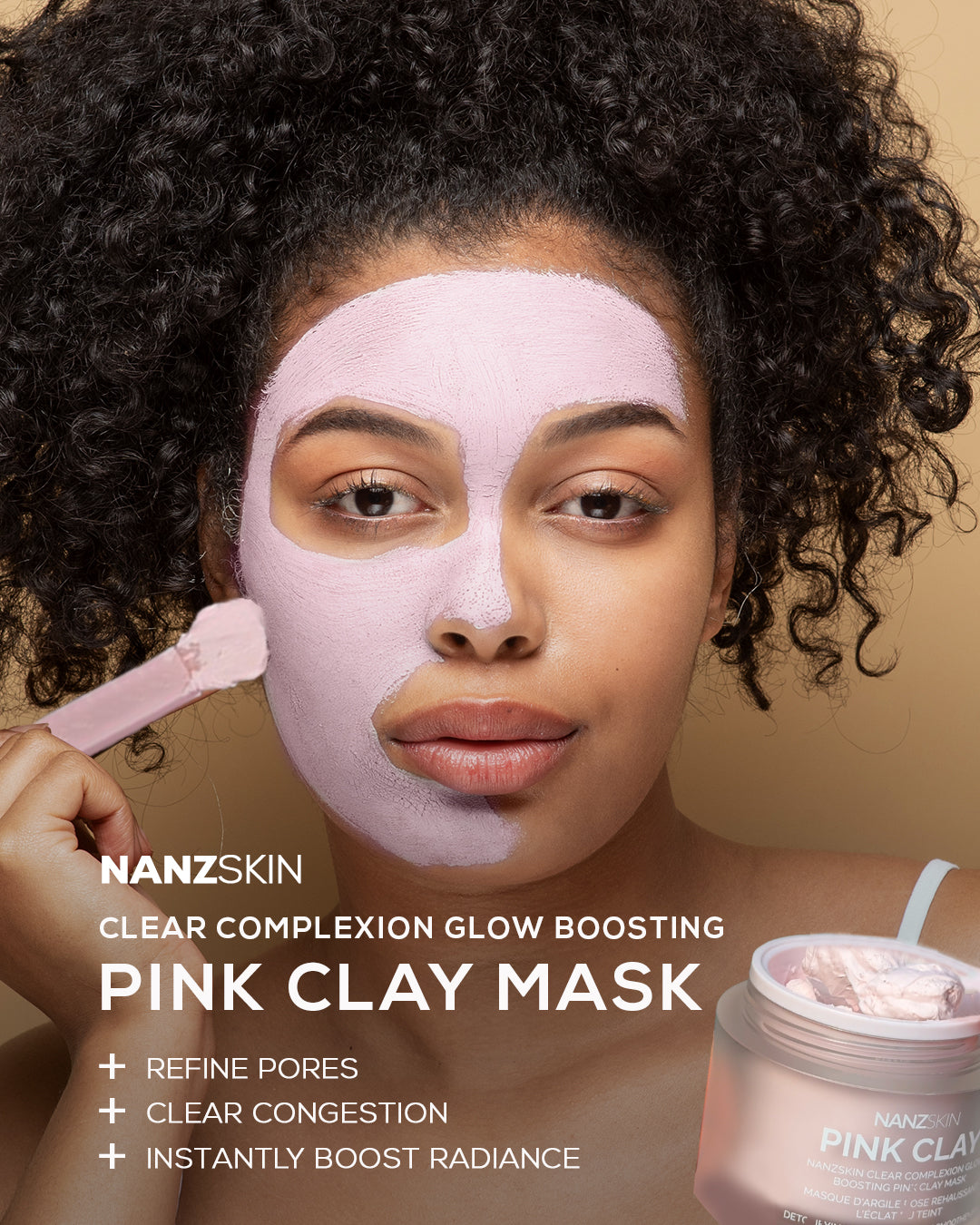 NANZSKIN Clear Complexion Glow Boosting Roze Kleimasker