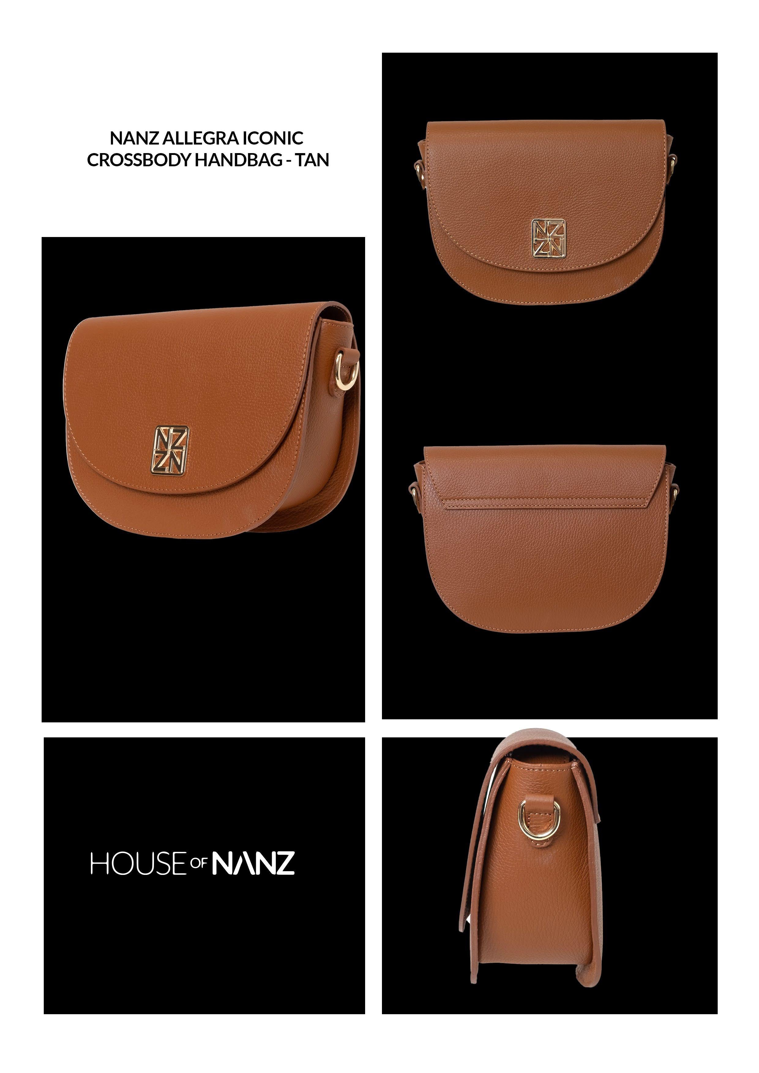NANZ Allegra iconische crossbody handtas - bruin