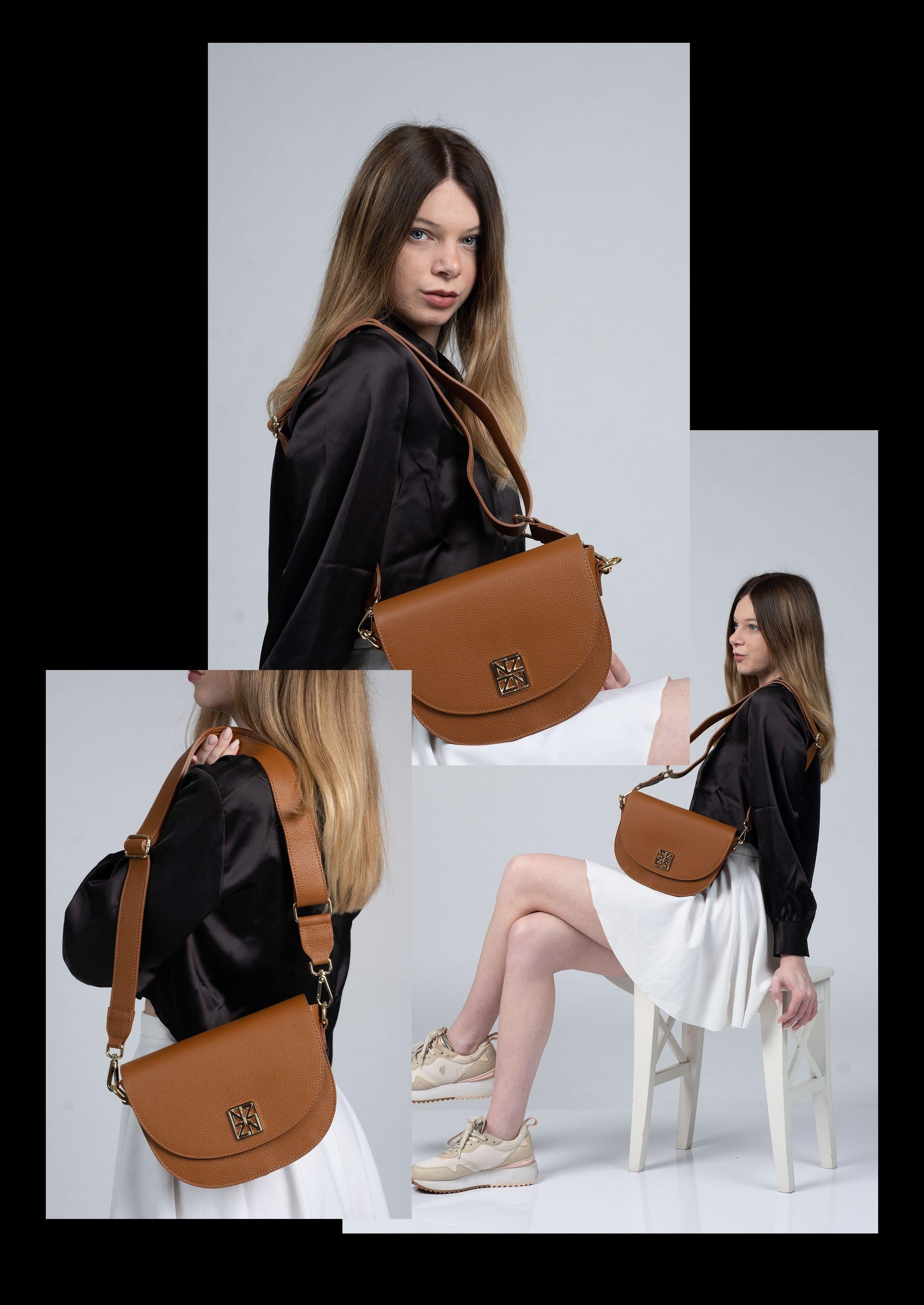 NANZ Allegra iconische crossbody handtas - bruin