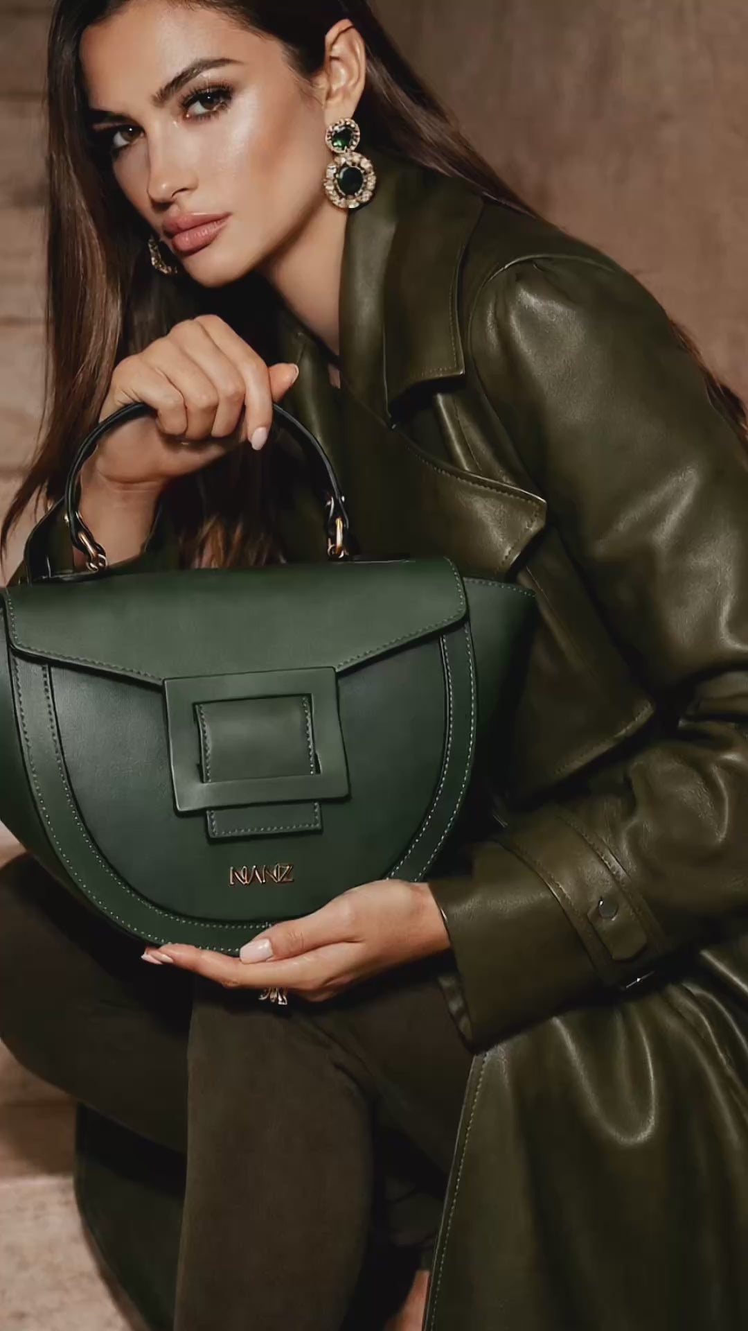 NANZ Lucella Sculpture Handbag - Green