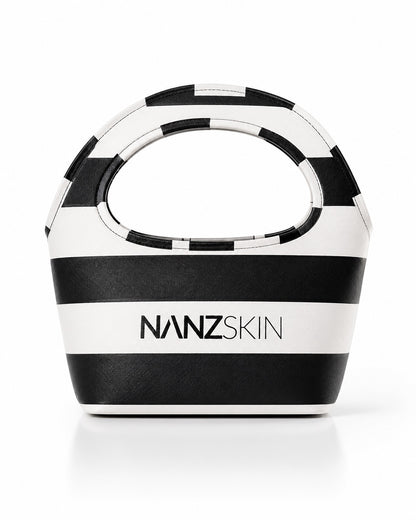 NANZ Milano Compacte Tote van Gekorreld Leer - Bordeauxrood