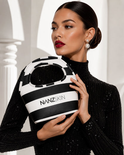 NANZ Milano Compacte Tote van Gekorreld Leer - Bordeauxrood