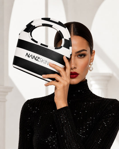 NANZ Milano Compacte Tote van Gekorreld Leer - Bordeauxrood
