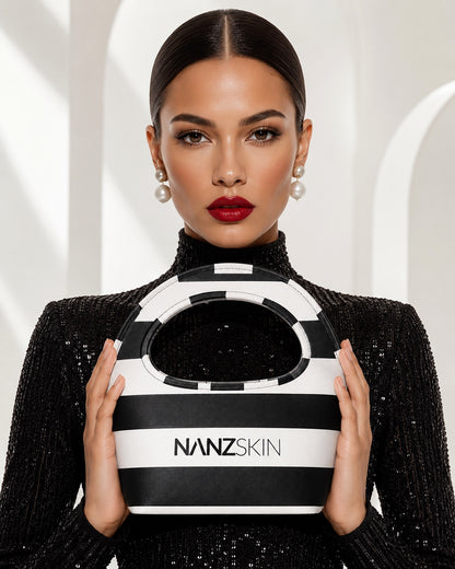 NANZ Milano Compacte Tote van Gekorreld Leer - Bordeauxrood